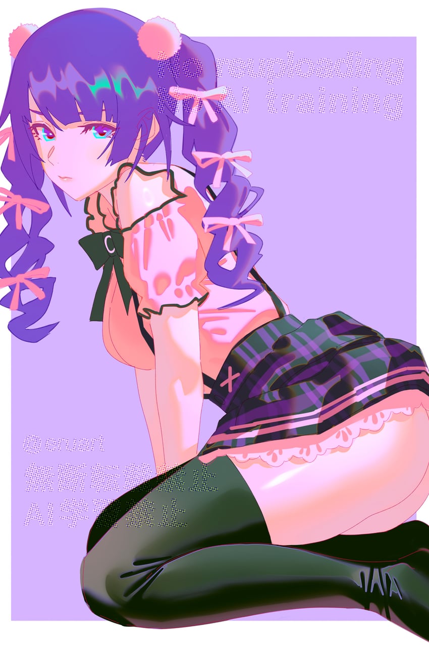 senjougahara hitagi (monogatari and 1 more) drawn by rapa_rachi