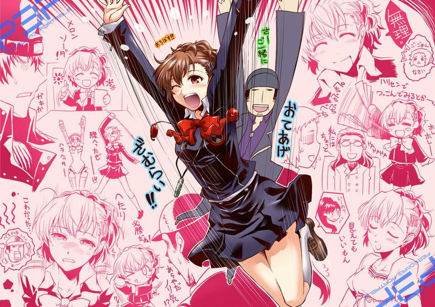 aigis, shiomi kotone, yamagishi fuuka, aragaki shinjirou, iori junpei, and 3 more (persona and 2 more) drawn by segami_daisuke