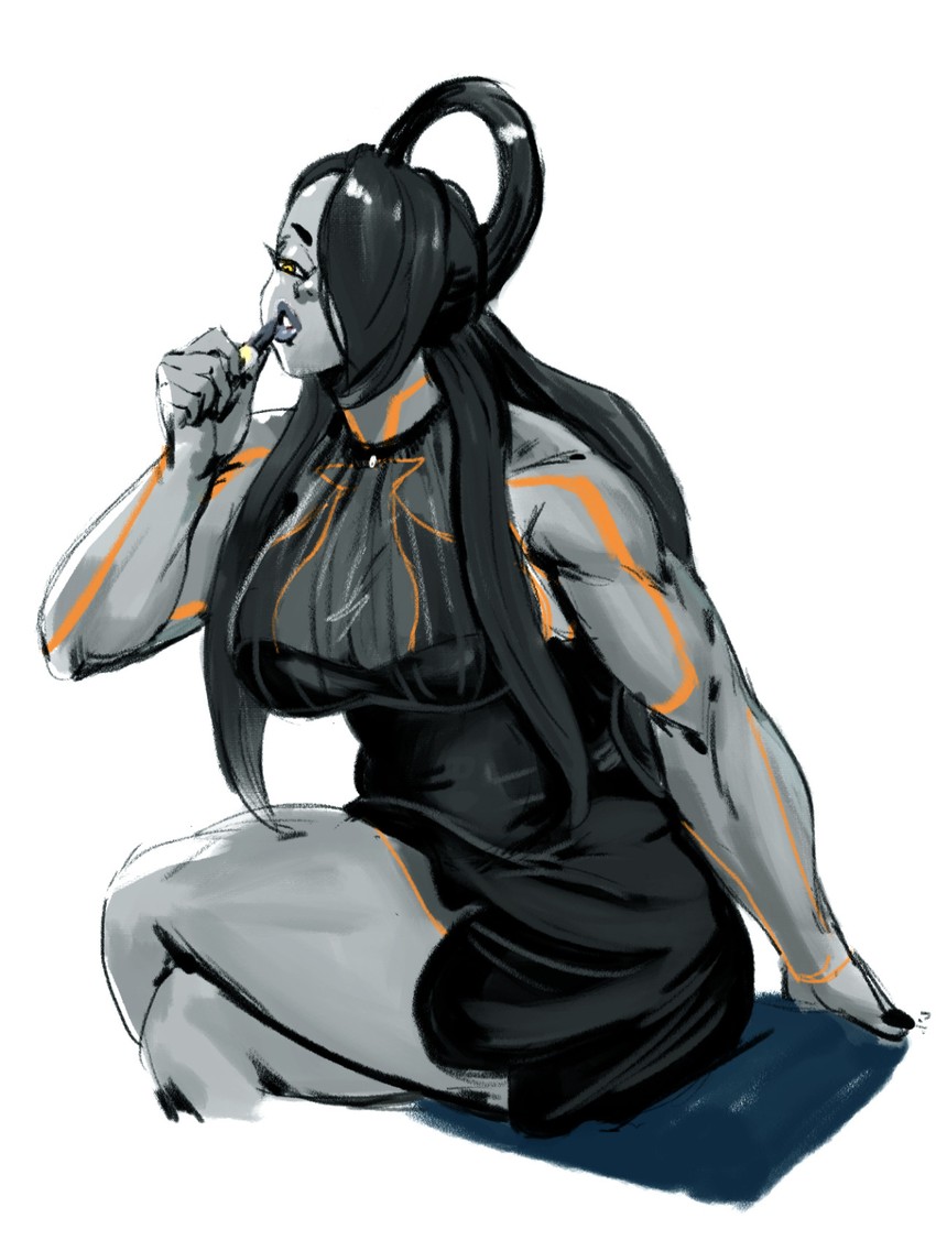 female seth (street fighter and 1 more) drawn by redblacktac