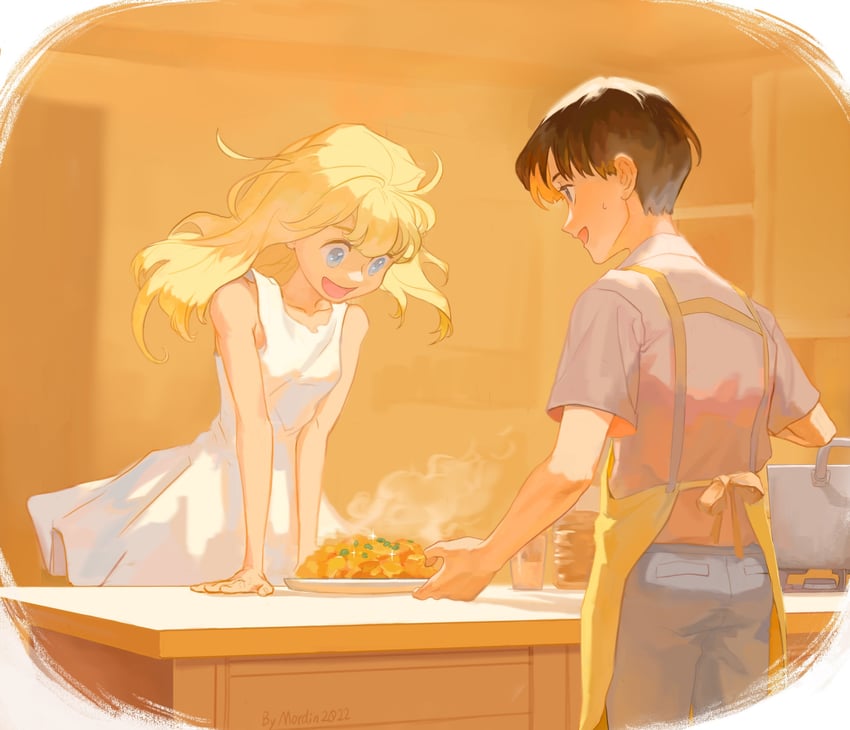 kofune ushio and ajiro shinpei (summertime render) drawn by mordin99