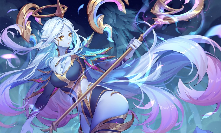 soraka and dawnbringer soraka (league of legends) drawn by kan_(rainconan)