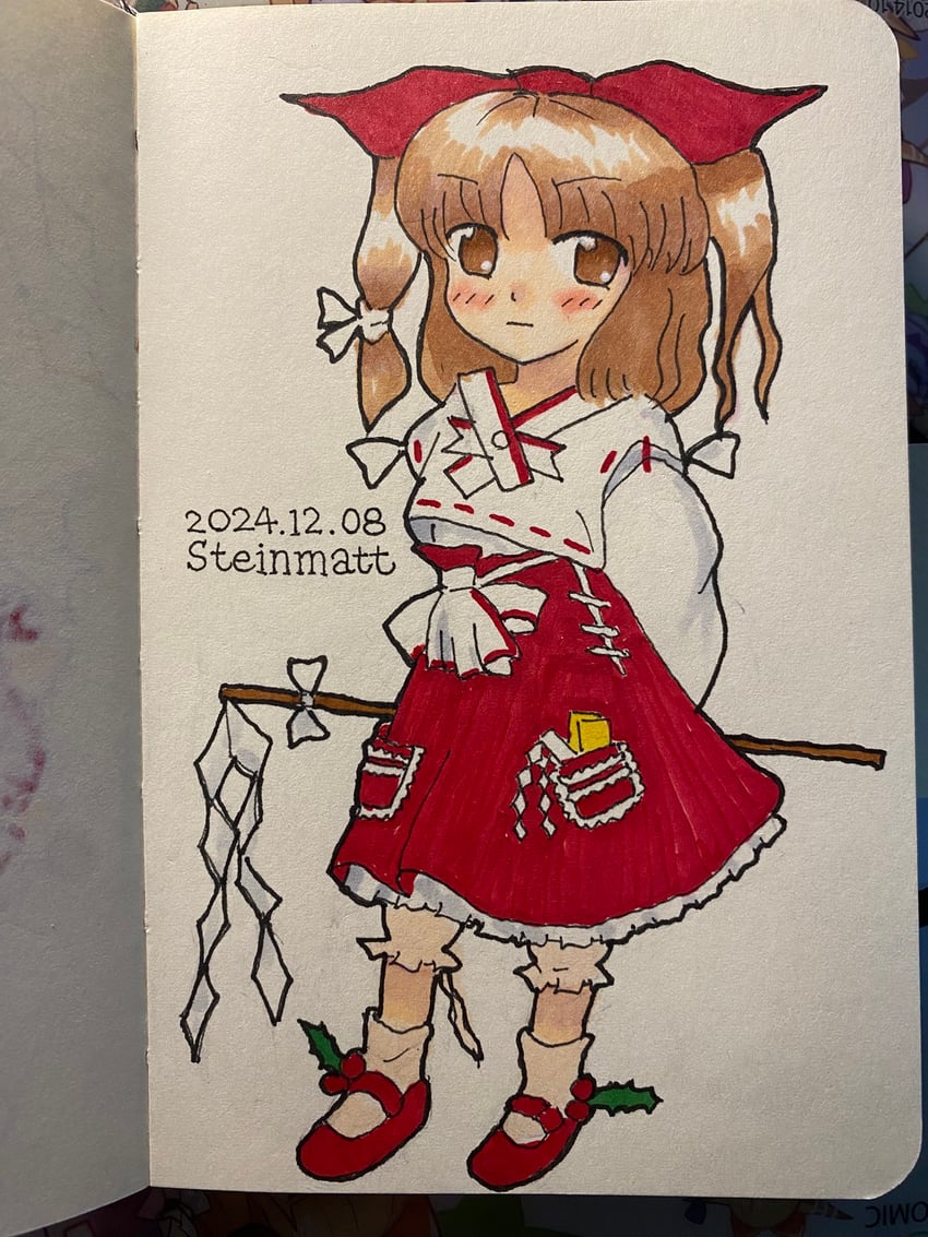blonde shrine maiden from a future era (touhou and 1 more) drawn by steinmatthaus