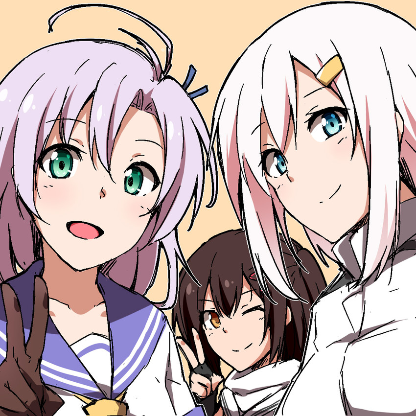female admiral, sendai, kinugasa, and shindou akane (kantai collection) drawn by shinsono_shiroko