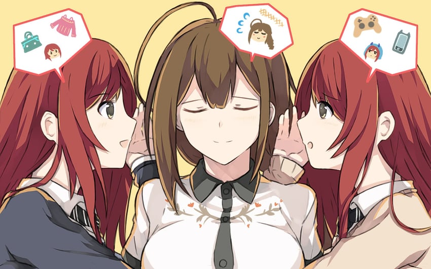 osaki amana, kuwayama chiyuki, and osaki tenka (idolmaster and 1 more) drawn by usugiri_bacon