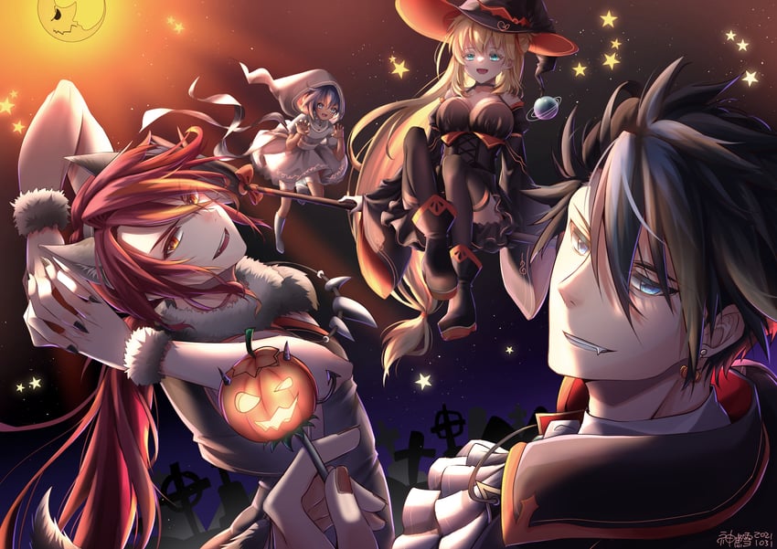agnes claudel, van arkride, aaron wei, and feri al-fayed (eiyuu densetsu and 2 more) drawn by willfin