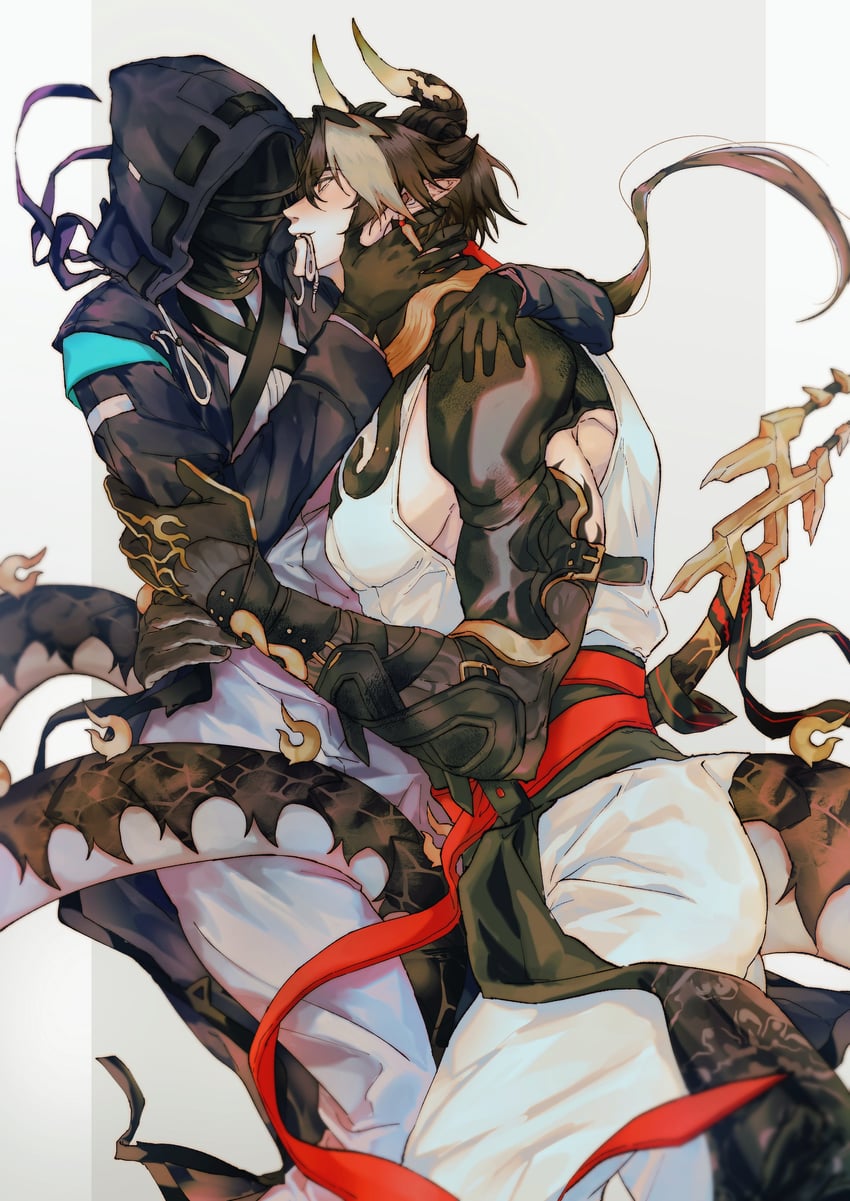doctor, chongyue, and female doctor (arknights) drawn by walhee221