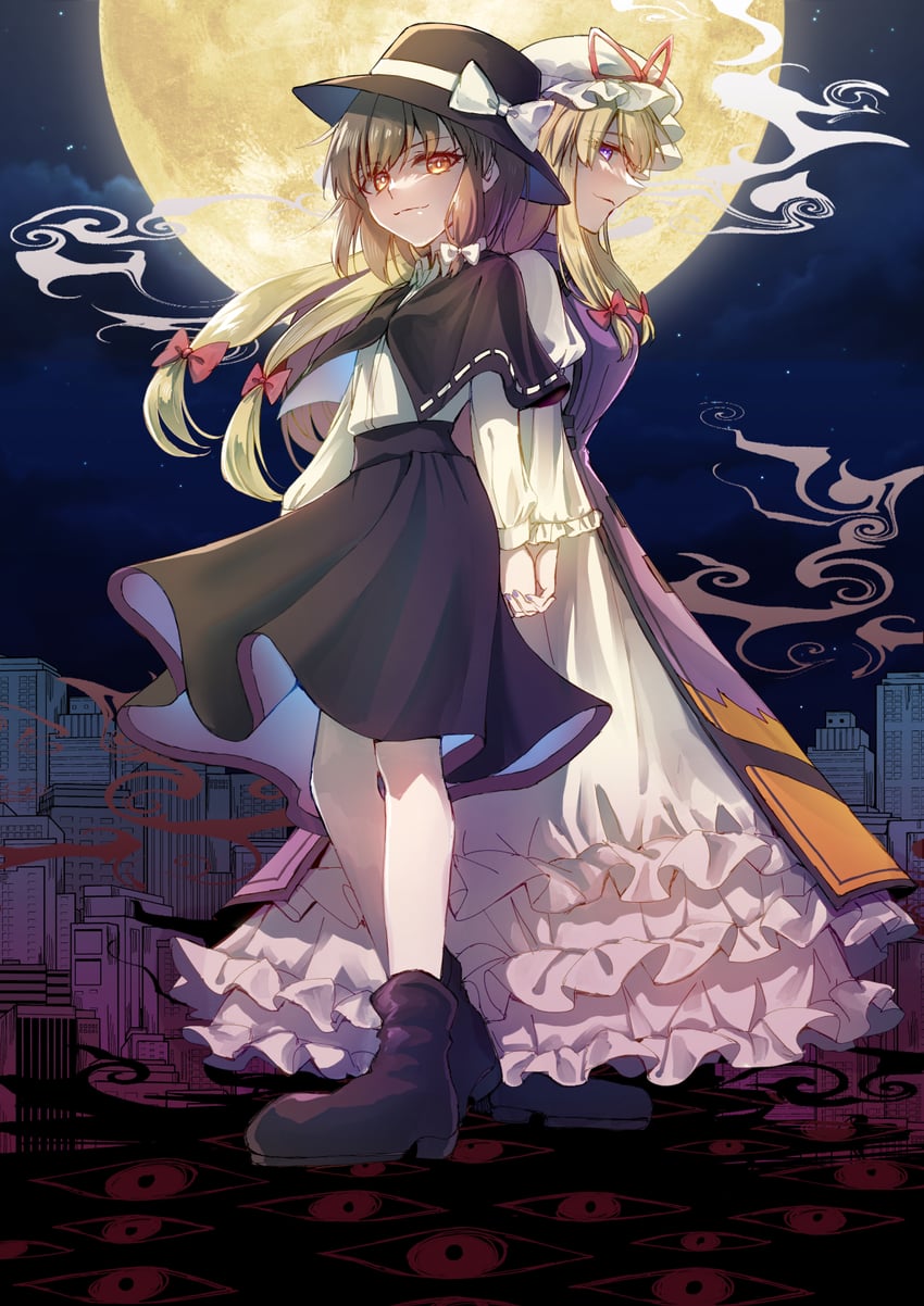 yakumo yukari and usami renko (touhou) drawn by kinese_(katasutorohu)