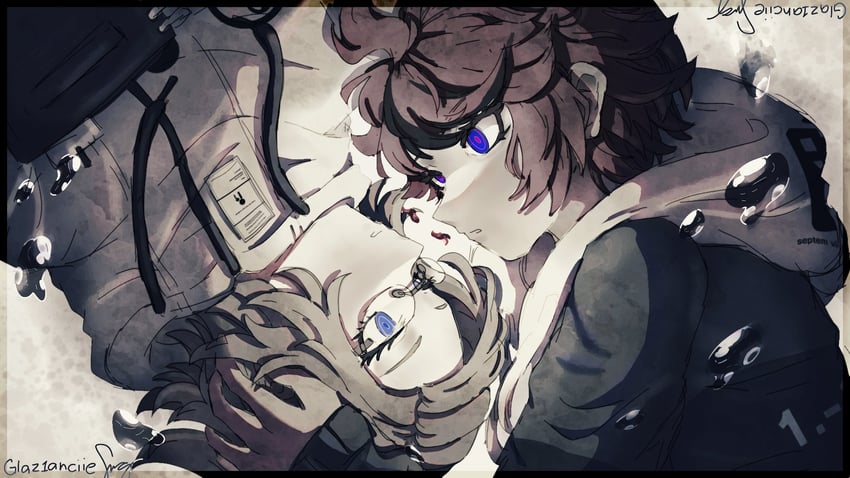 aotsuki eito and sumino takumi (the hundred line -last defense academy- and 1 more) drawn by glaz1anciiejmg