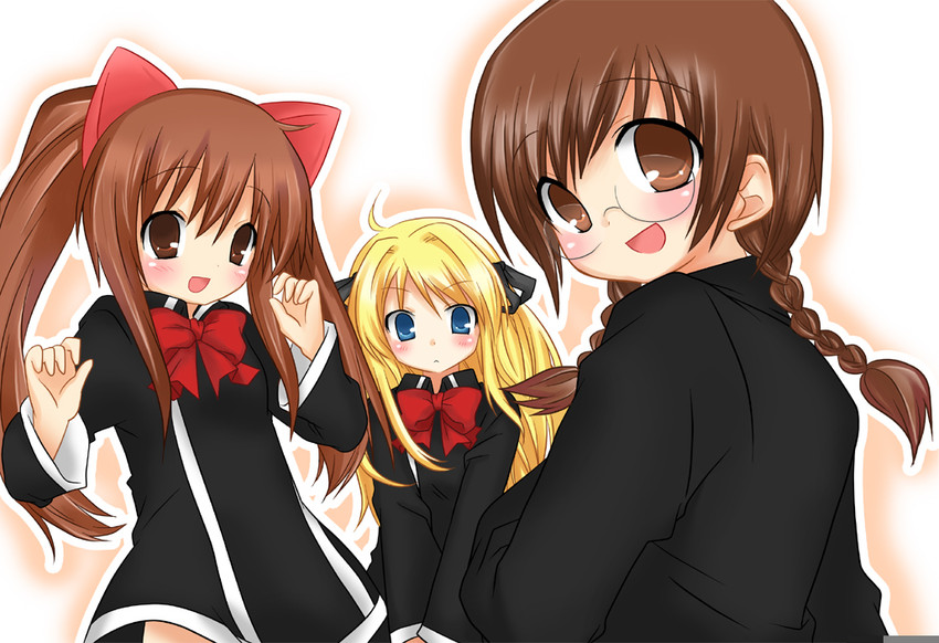 shalon, aloe, and clala (quiz magic academy) drawn by shiratama_yomogi