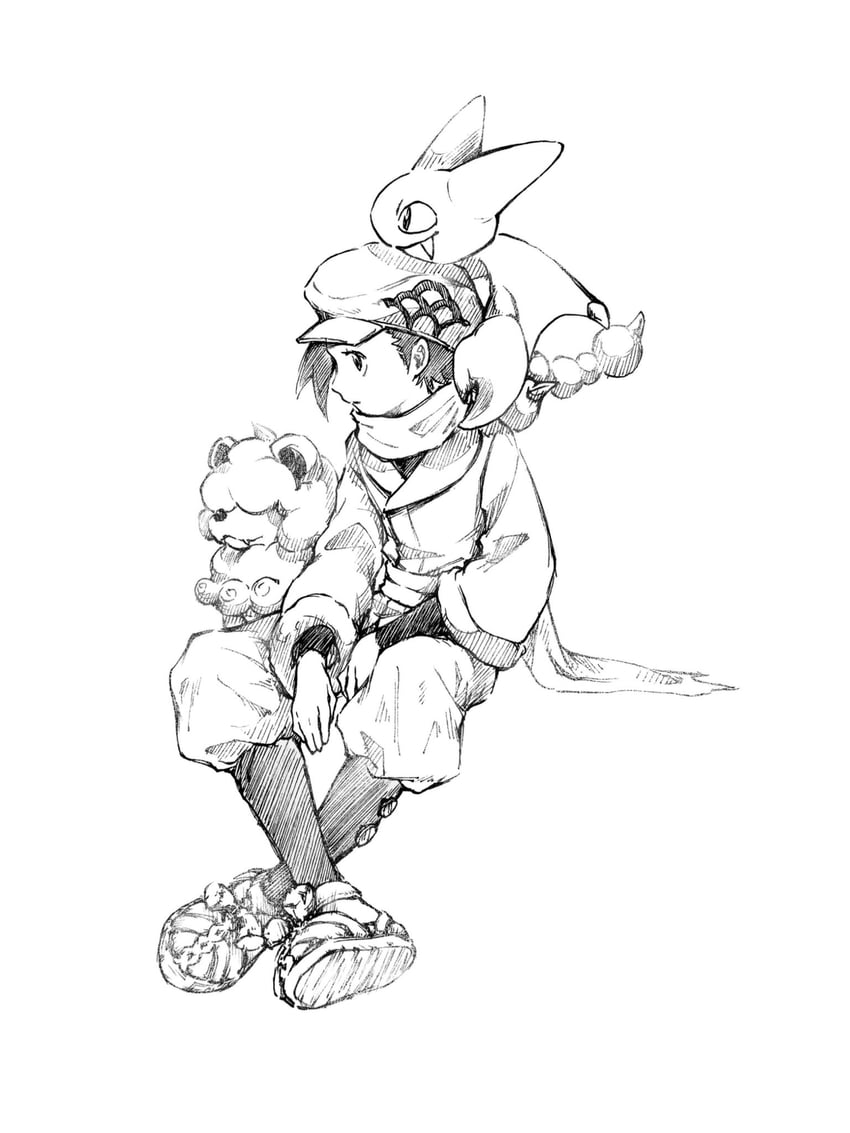 rei, hisuian growlithe, and gligar (pokemon and 1 more) drawn by tan_carbonnn