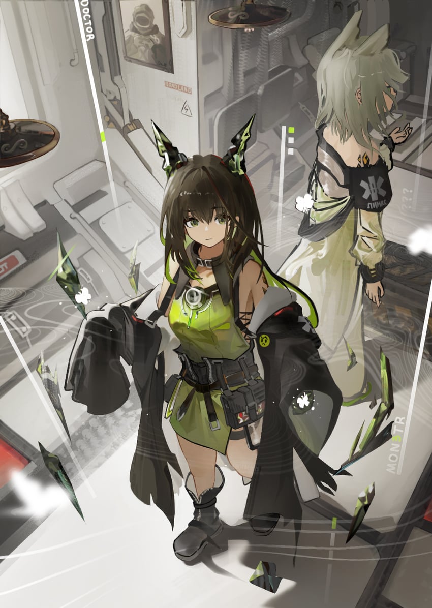 doctor, kal'tsit, and mon3tr (arknights) drawn by northernw