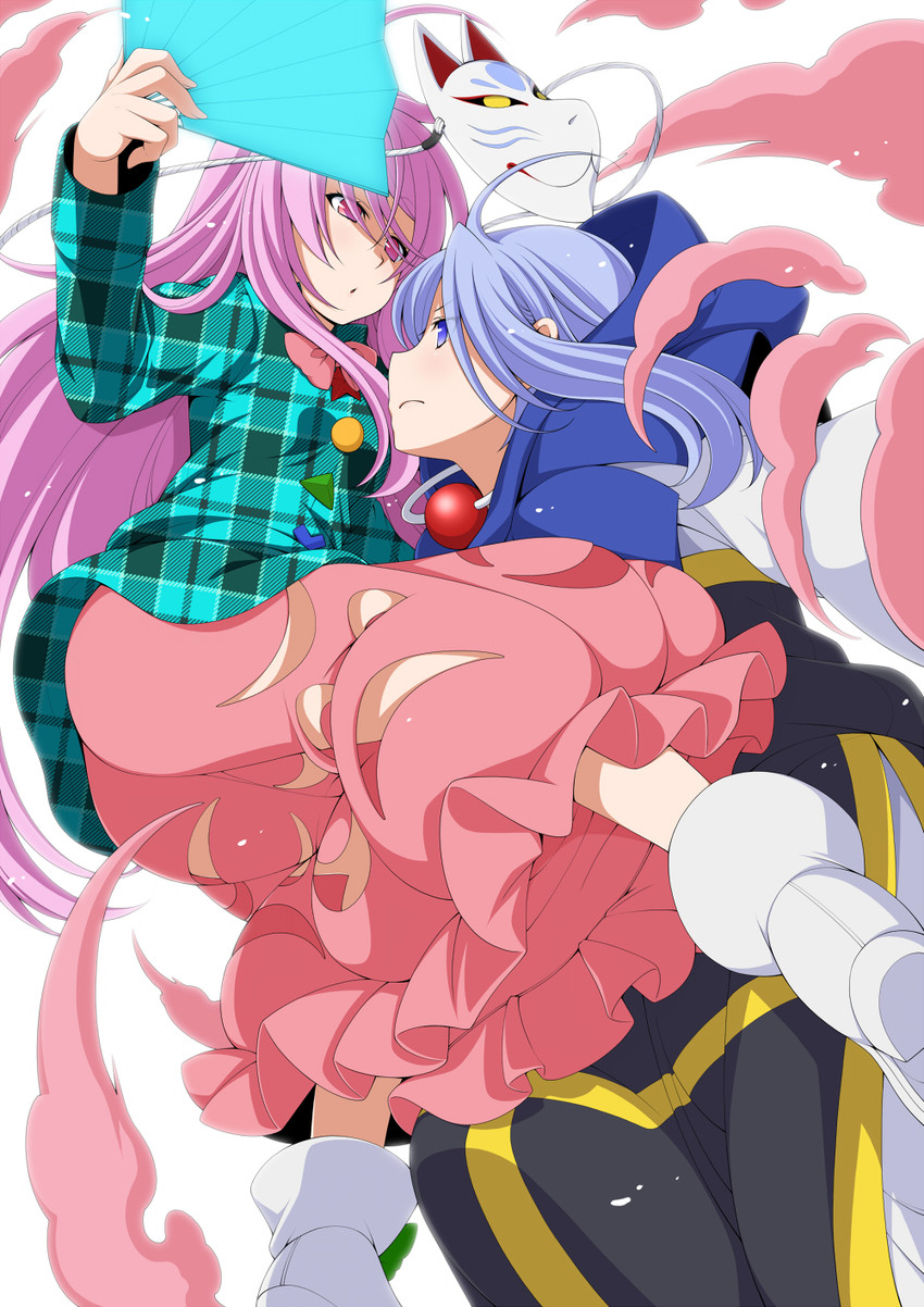 hata no kokoro and kumoi ichirin (touhou) drawn by eichi_yuu