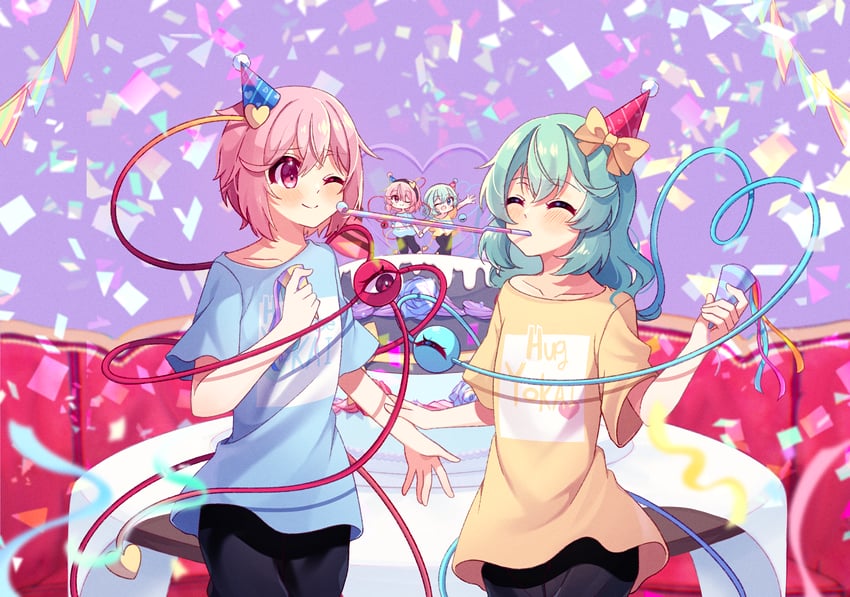 komeiji koishi and komeiji satori (touhou) drawn by kudamono25253