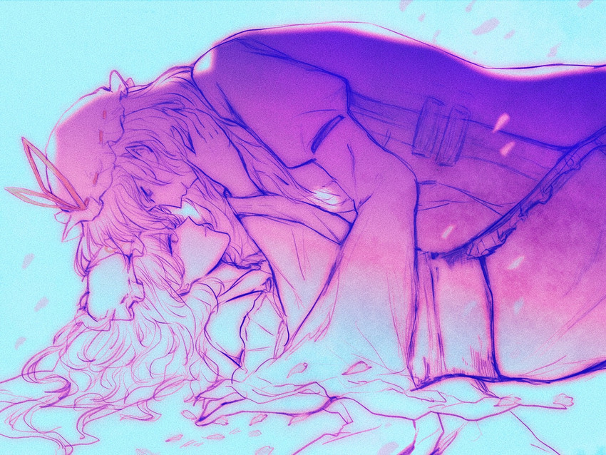 yakumo yukari and saigyouji yuyuko (touhou) drawn by hu_su