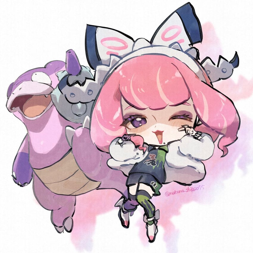 klara and galarian slowbro (pokemon and 1 more) drawn by nako_(nekono_shippo75)