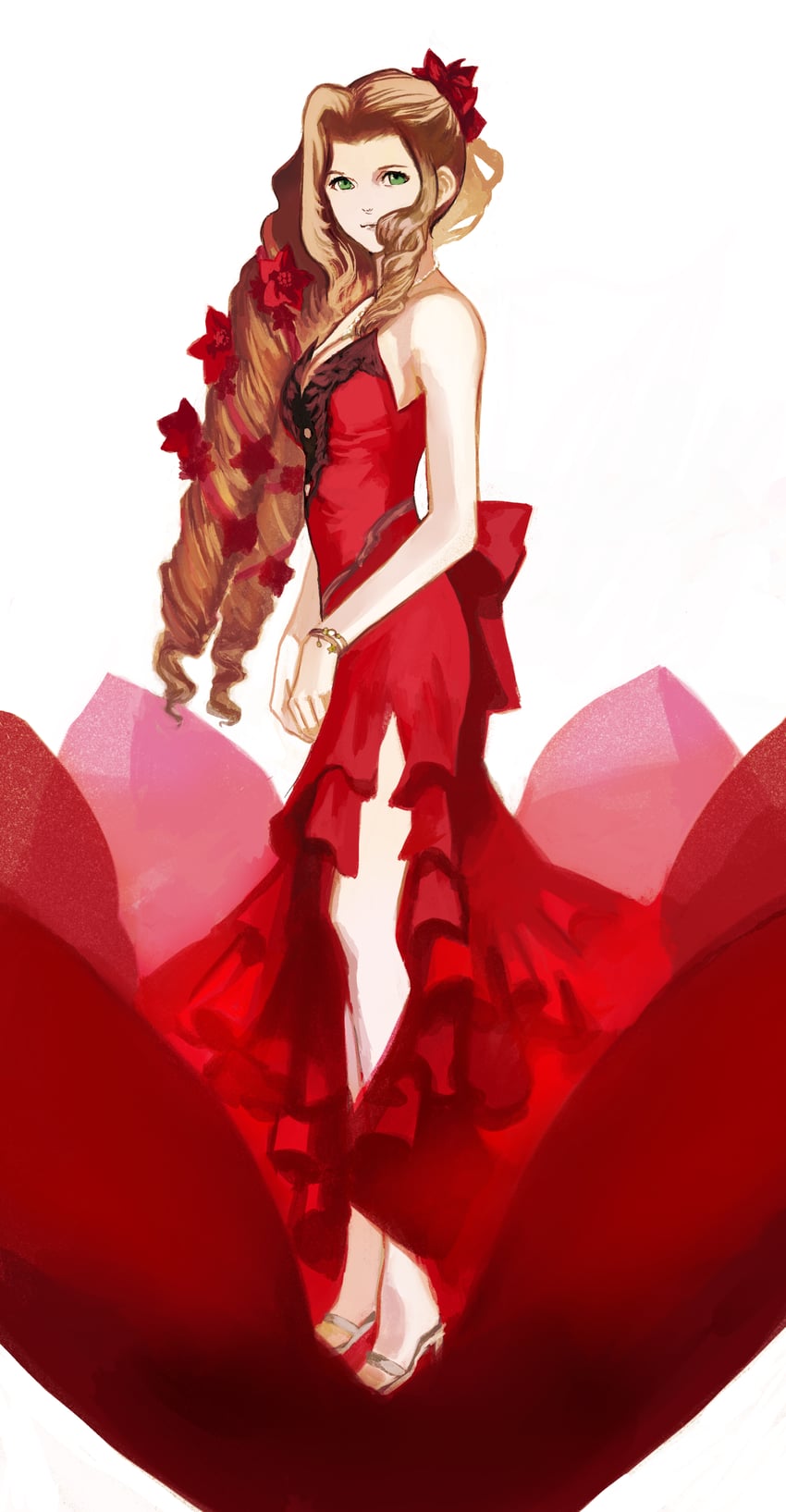 aerith gainsborough (final fantasy and 2 more) drawn by tori_(labyrinth_fft)