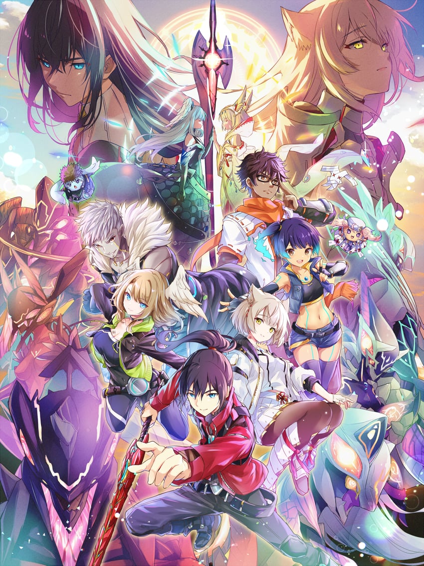 nia, mio, eunie, melia antiqua, sena, and 8 more (xenoblade chronicles and 1 more) drawn by ui_frara