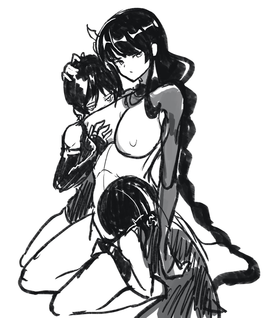raiden shogun, scaramouche, and wanderer (genshin impact) drawn by momogourami