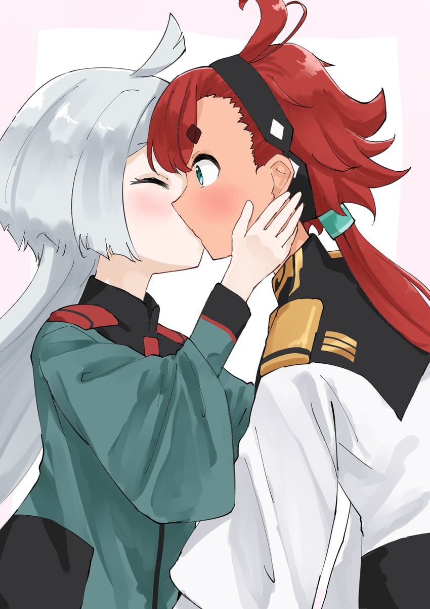 suletta mercury and miorine rembran (gundam and 1 more) drawn by hachibiteru