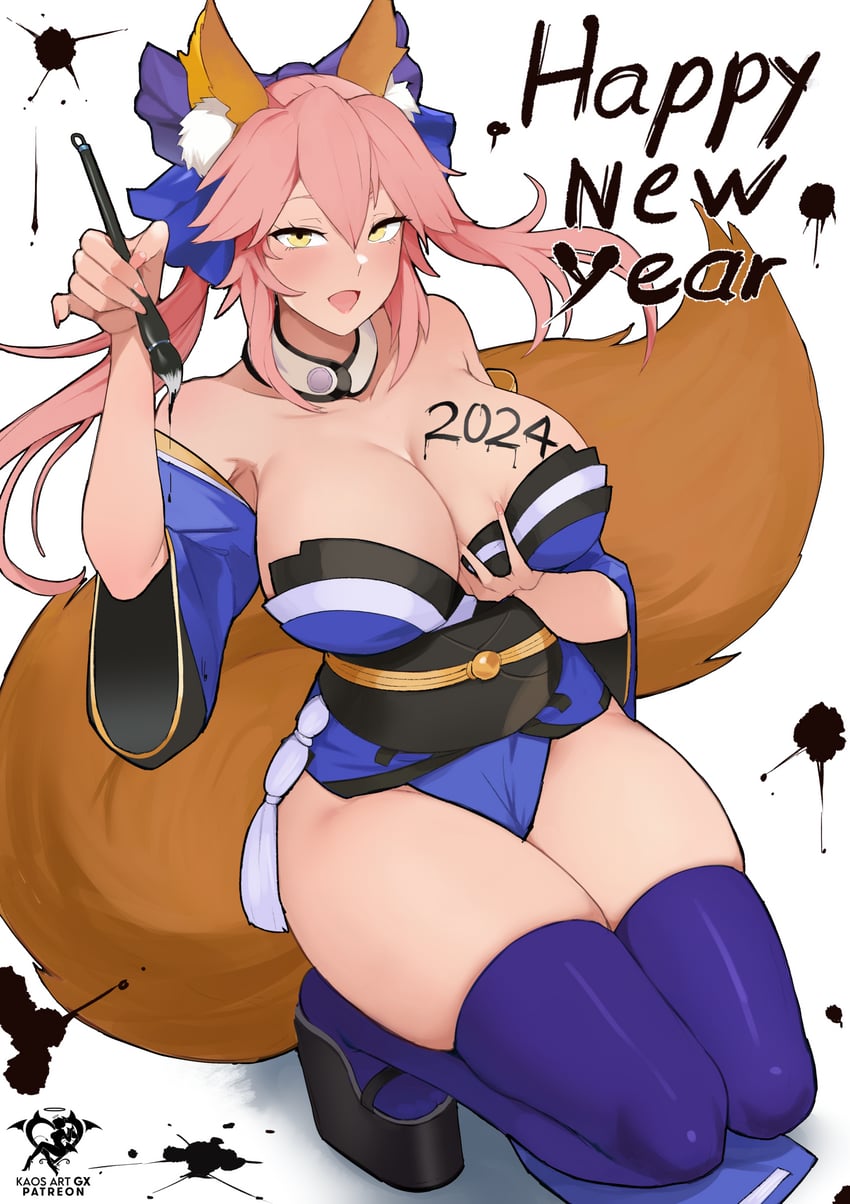 tamamo and tamamo no mae (fate and 2 more) drawn by kaos_art