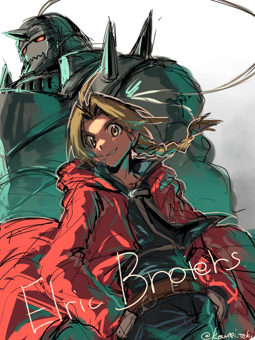 edward elric and alphonse elric (fullmetal alchemist) drawn by koutei_teki
