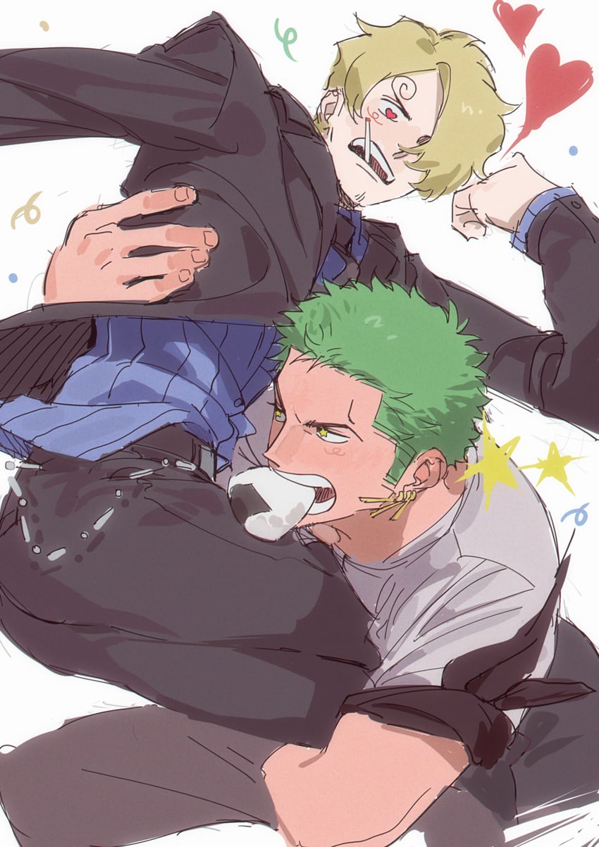 roronoa zoro and sanji (one piece) drawn by sweetdou3