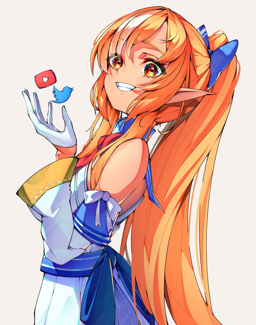 shiranui flare (hololive) drawn by maori_(maori_art_7467)