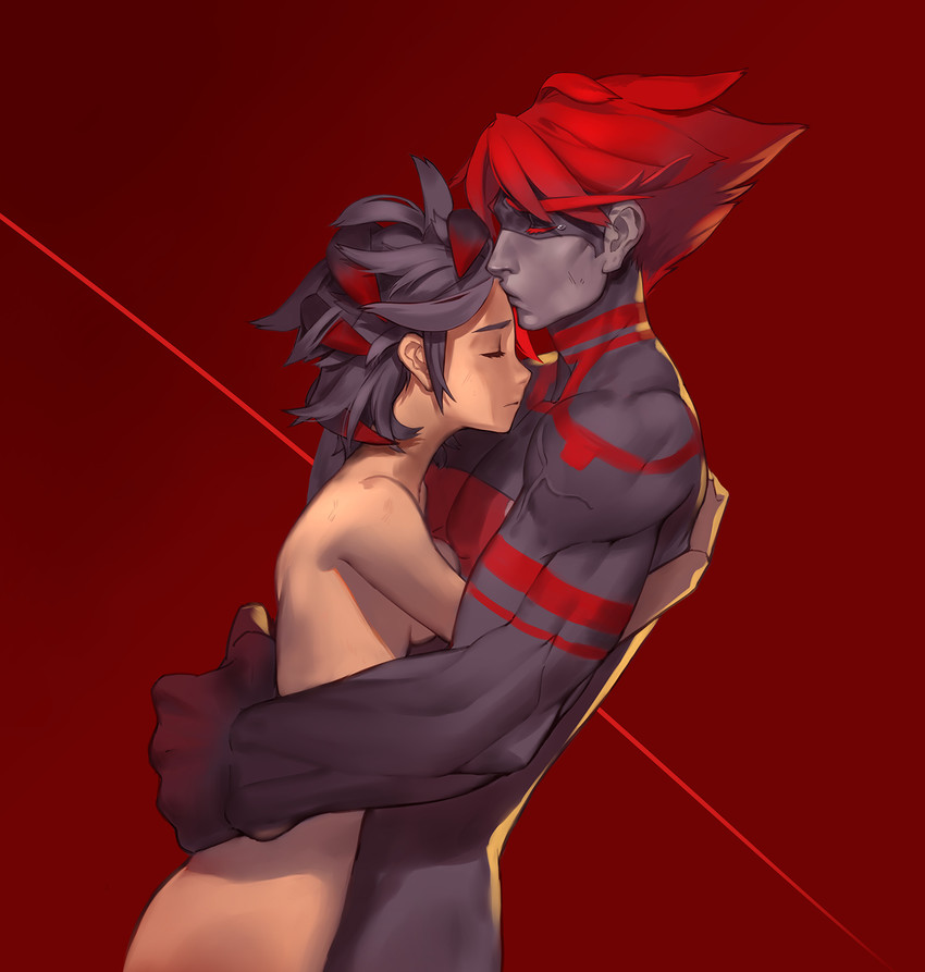 matoi ryuuko and senketsu (kill la kill) drawn by yukiusagi1983