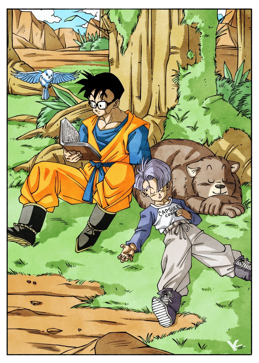 son gohan and trunks (dragon ball and 1 more) drawn by kakeru_(dbskakeru)
