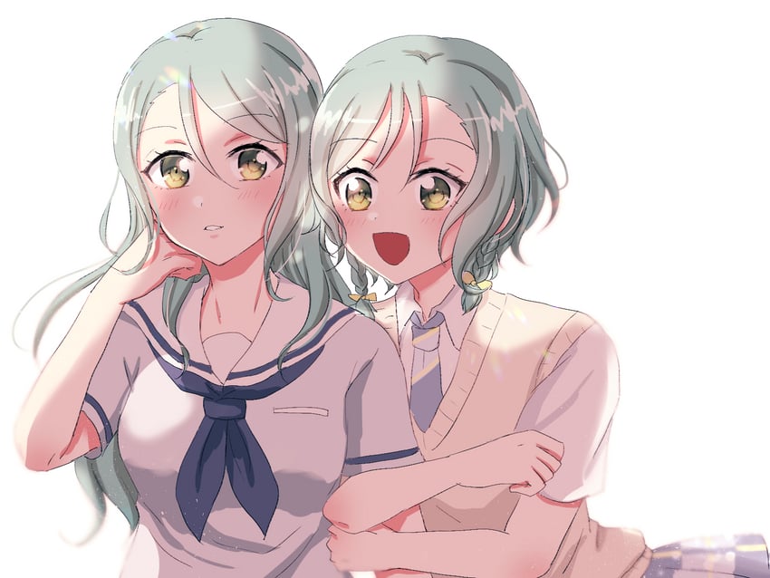 hikawa sayo and hikawa hina (bang dream!) drawn by pii_(pxuy)