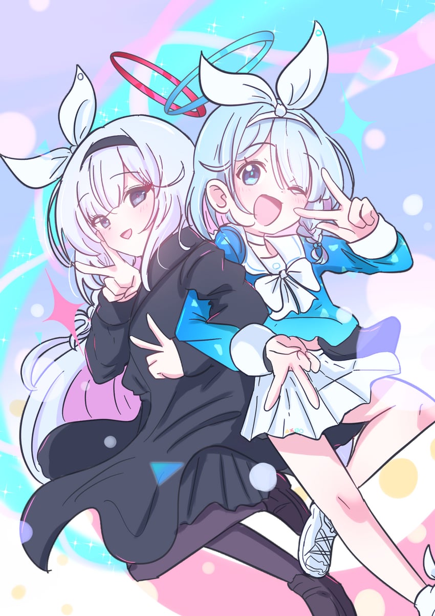 arona and plana (blue archive) drawn by giorgio_(yo_sumire_sola1)