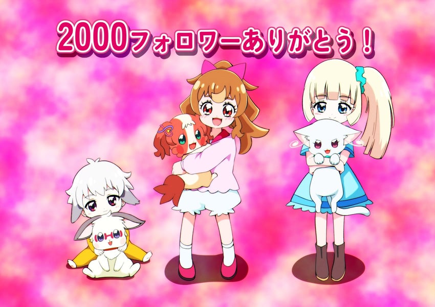 inukai komugi, nekoyashiki mayu, inukai iroha, toyama satoru, daifuku, and 1 more (precure and 1 more) drawn by @est@