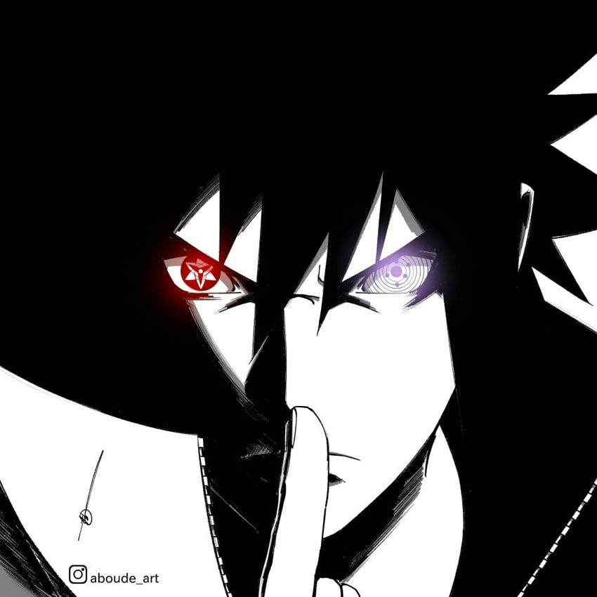 uchiha sasuke (naruto and 1 more) drawn by aboude_art