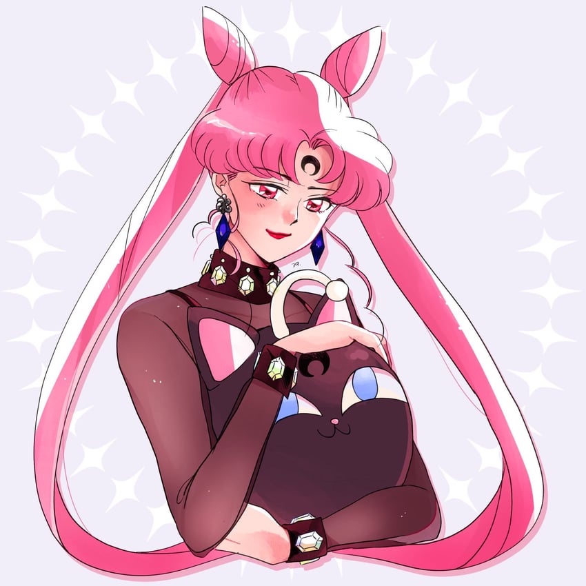 chibi usa, black lady, and luna-p (bishoujo senshi sailor moon and 1 more) drawn by 0yasumi_0nemu3