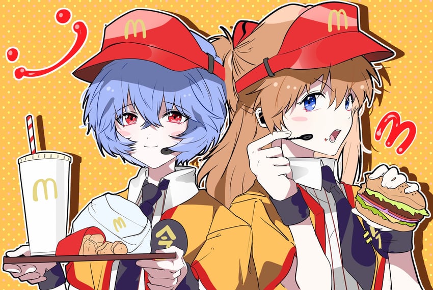 souryuu asuka langley, ayanami rei, and imadake dabuchi tabemi (neon genesis evangelion and 1 more) drawn by ho02_02