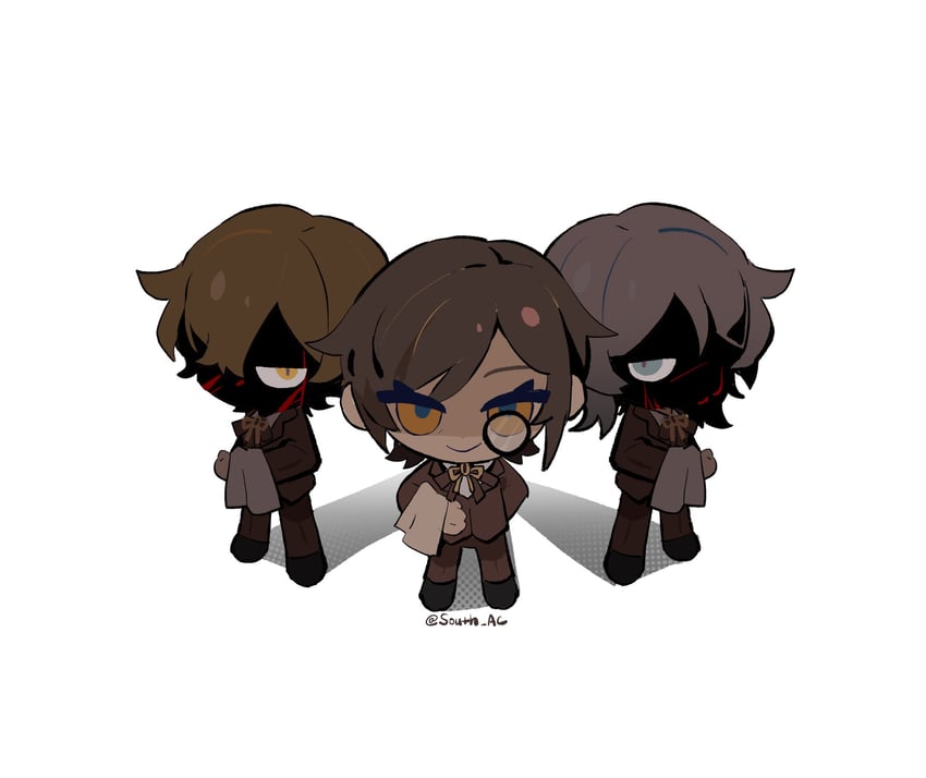 faust, sinclair, and outis (project moon and 1 more) drawn by south_ac