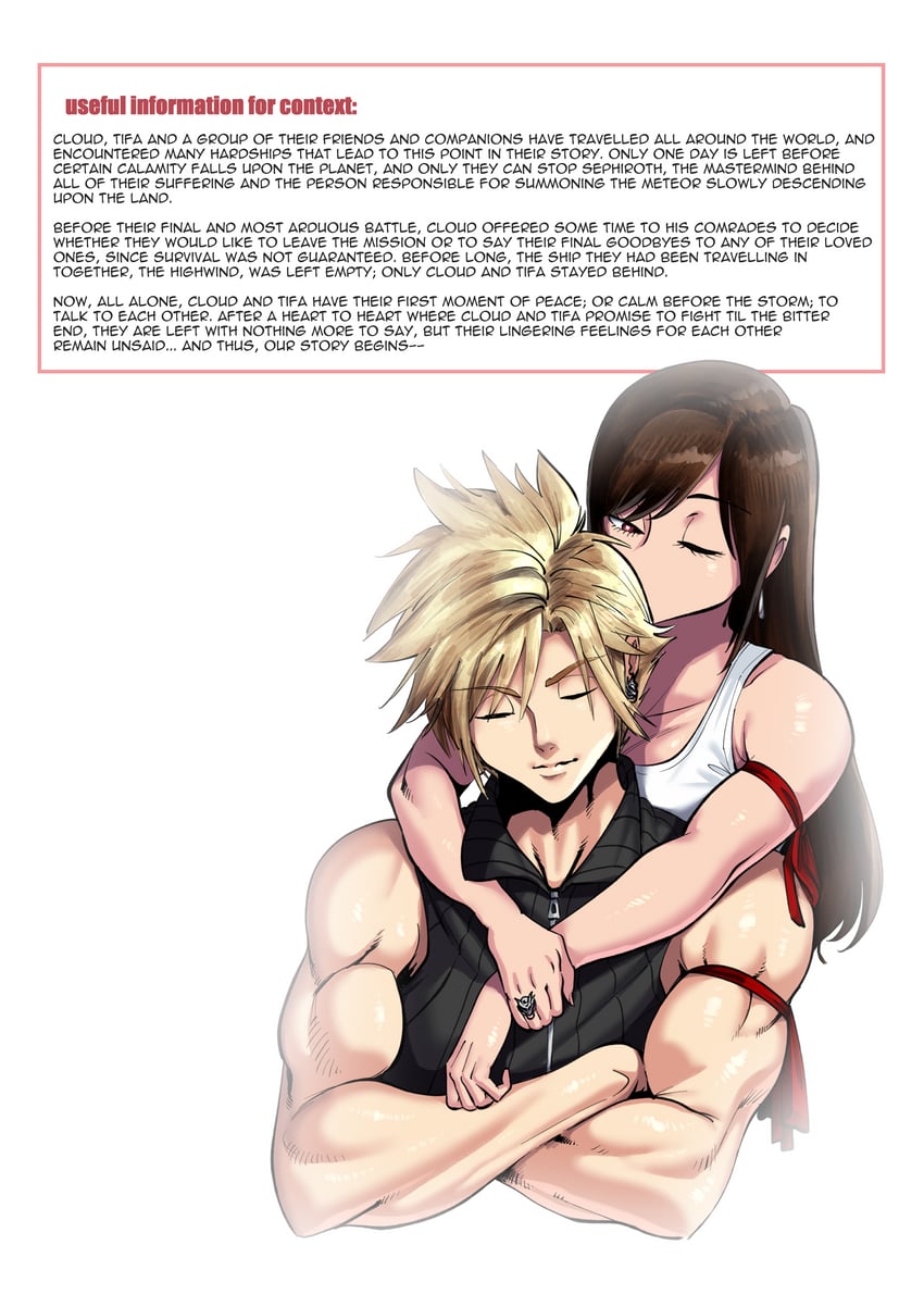tifa lockhart and cloud strife (final fantasy and 2 more) drawn by aarokira