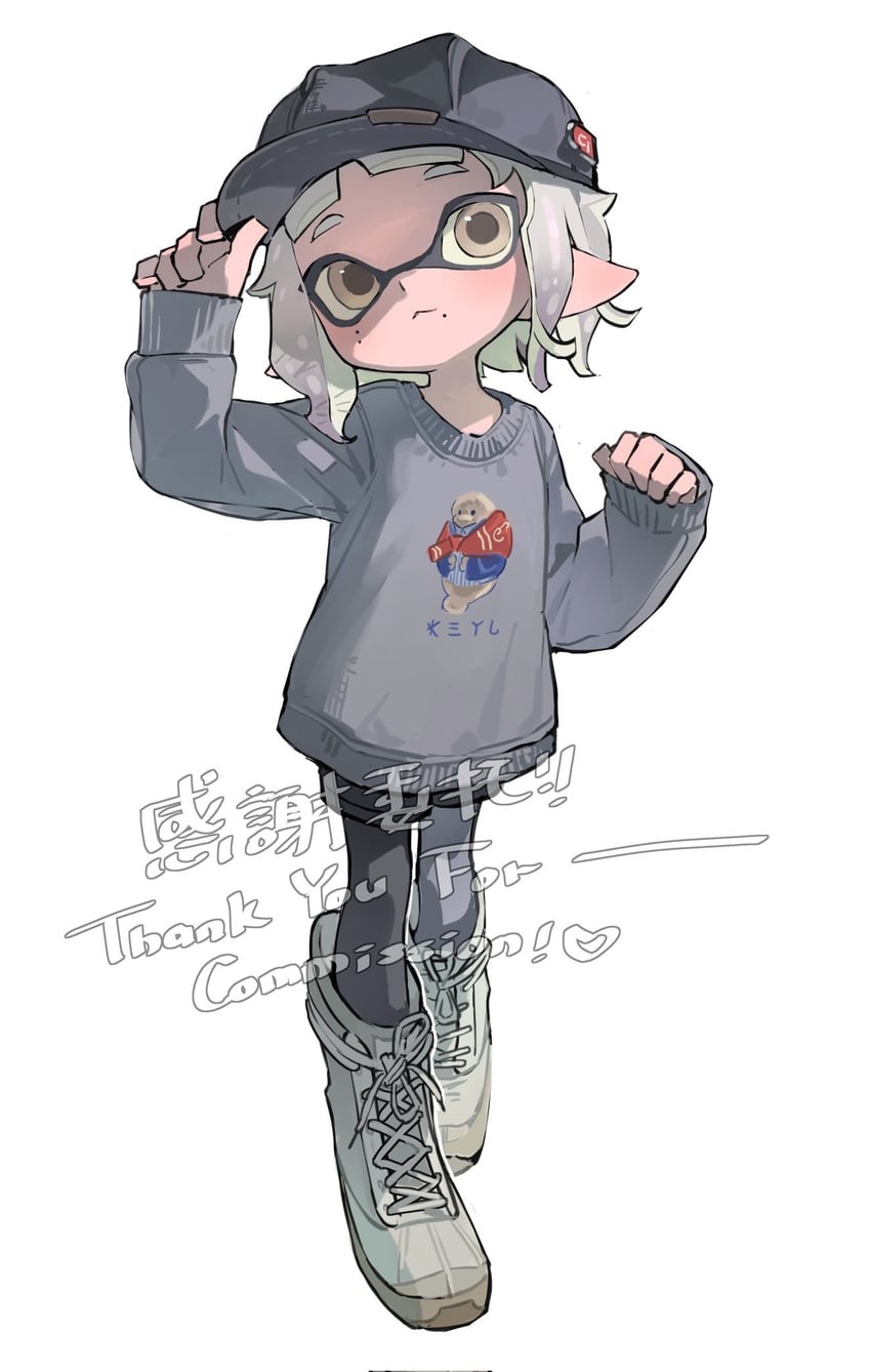 inkling player character and inkling girl (splatoon) drawn by p-pepper