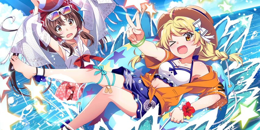 hakurei reimu and kirisame marisa (touhou and 1 more) drawn by watanabe_akio