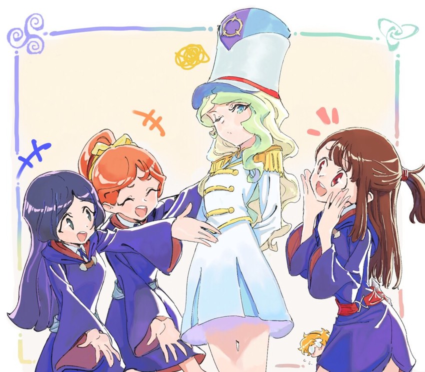 kagari atsuko, jakuzure nonon, diana cavendish, lotte jansson, barbara parker, and 1 more (kill la kill and 1 more) drawn by genmaicha_oishii
