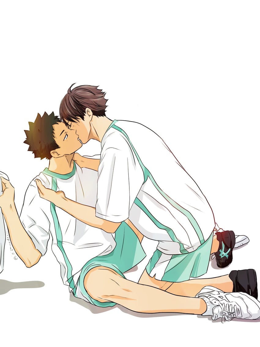 oikawa tooru and iwaizumi hajime (haikyuu!!) drawn by ikizamade222
