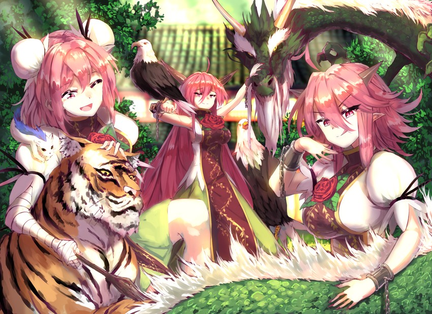 ibaraki kasen, ibaraki douji, and ibaraki douji's arm (touhou) drawn by sunnysideup