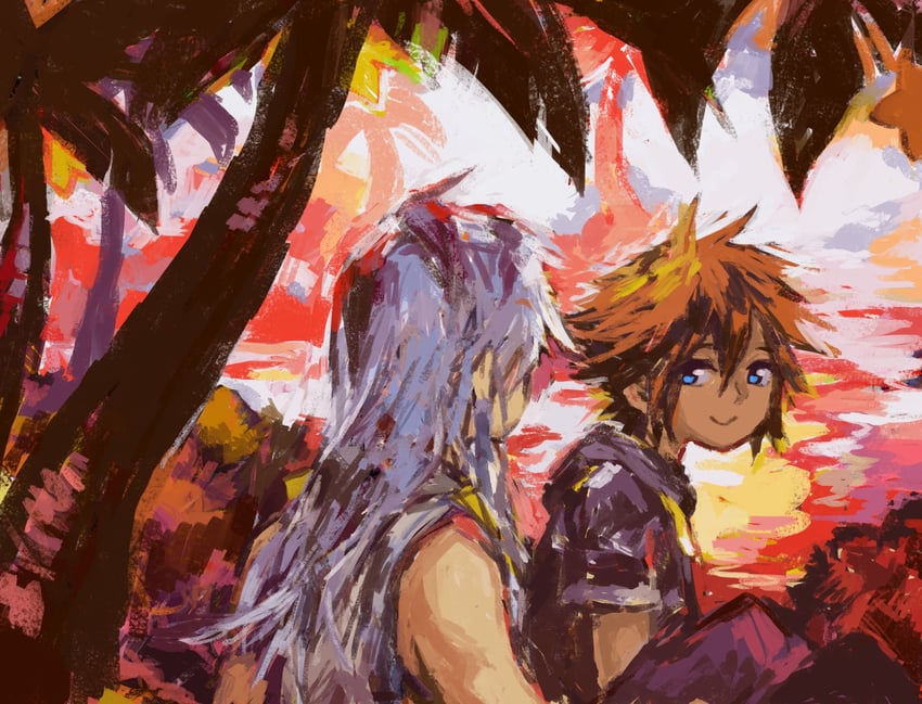 sora and riku (kingdom hearts and 1 more) drawn by snoozaga