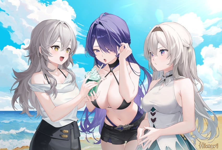 trailblazer, firefly, stelle, and acheron (honkai and 1 more) drawn by himari_(himari_ttc)