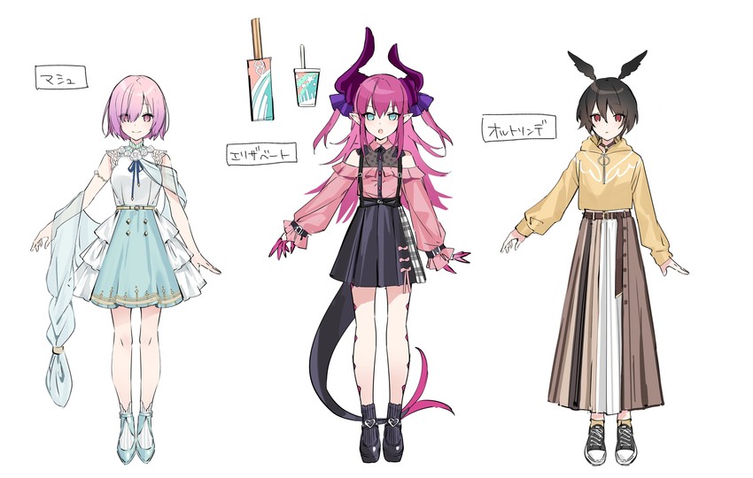 mash kyrielight, elizabeth bathory, valkyrie, and ortlinde (fate and 3 more) drawn by hanagata