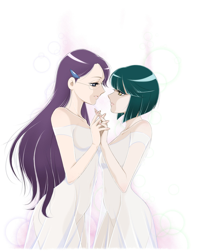 tsukikage yuri and dark precure (precure and 1 more) drawn by sabachiyo_land