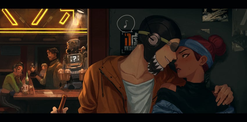 wattson, wraith, octane, lifeline, mirage, and 2 more (apex legends) drawn by 2gou