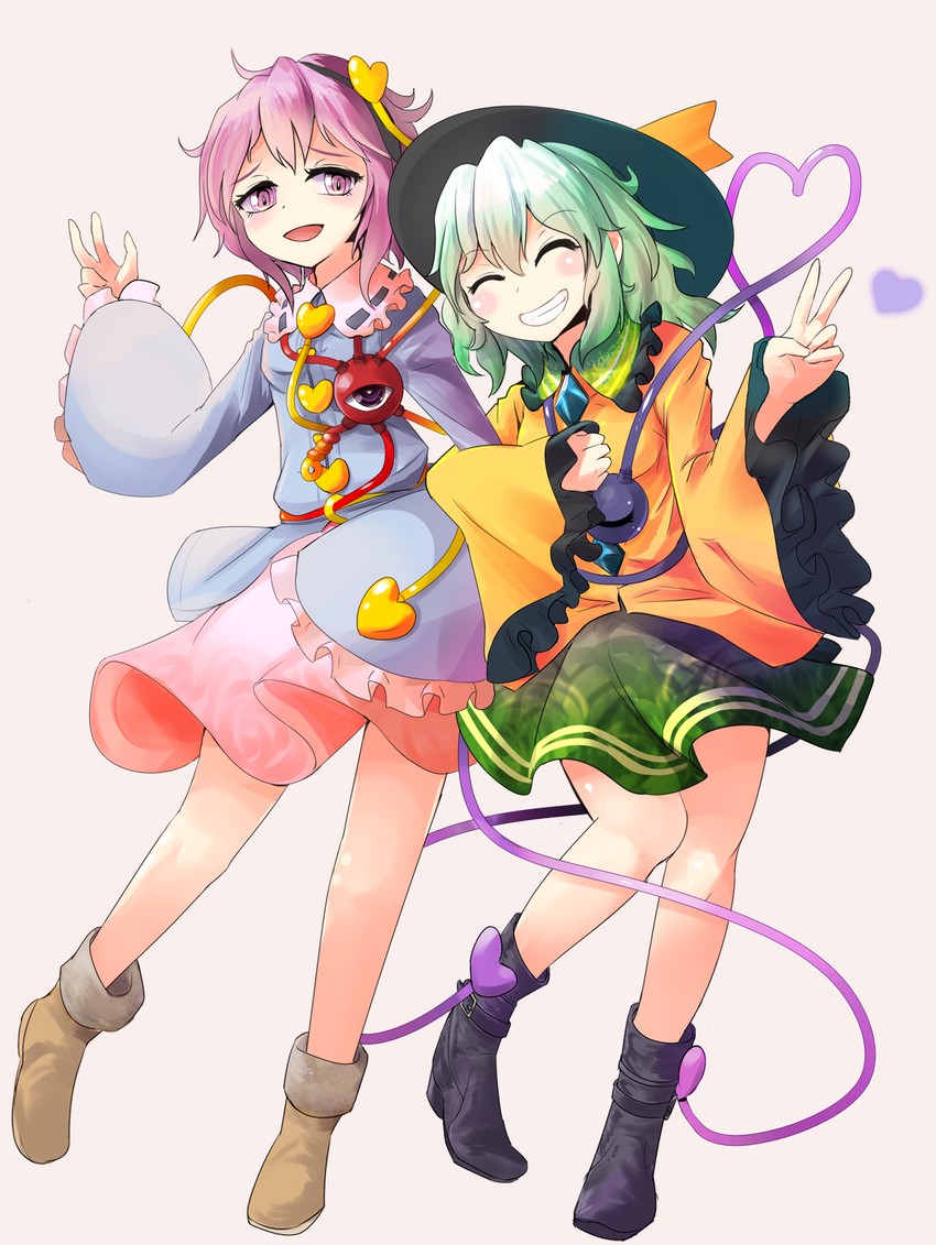 komeiji koishi and komeiji satori (touhou) drawn by nama_shirasu