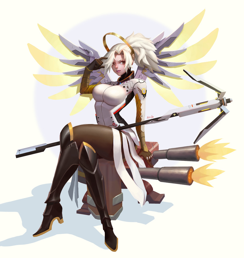mercy (overwatch and 1 more) drawn by roogi_tz