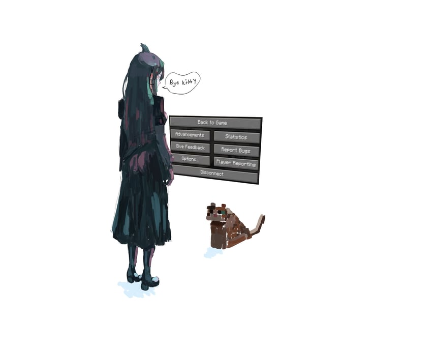 artemis of the blue and cat (minecraft and 1 more) drawn by nocebo